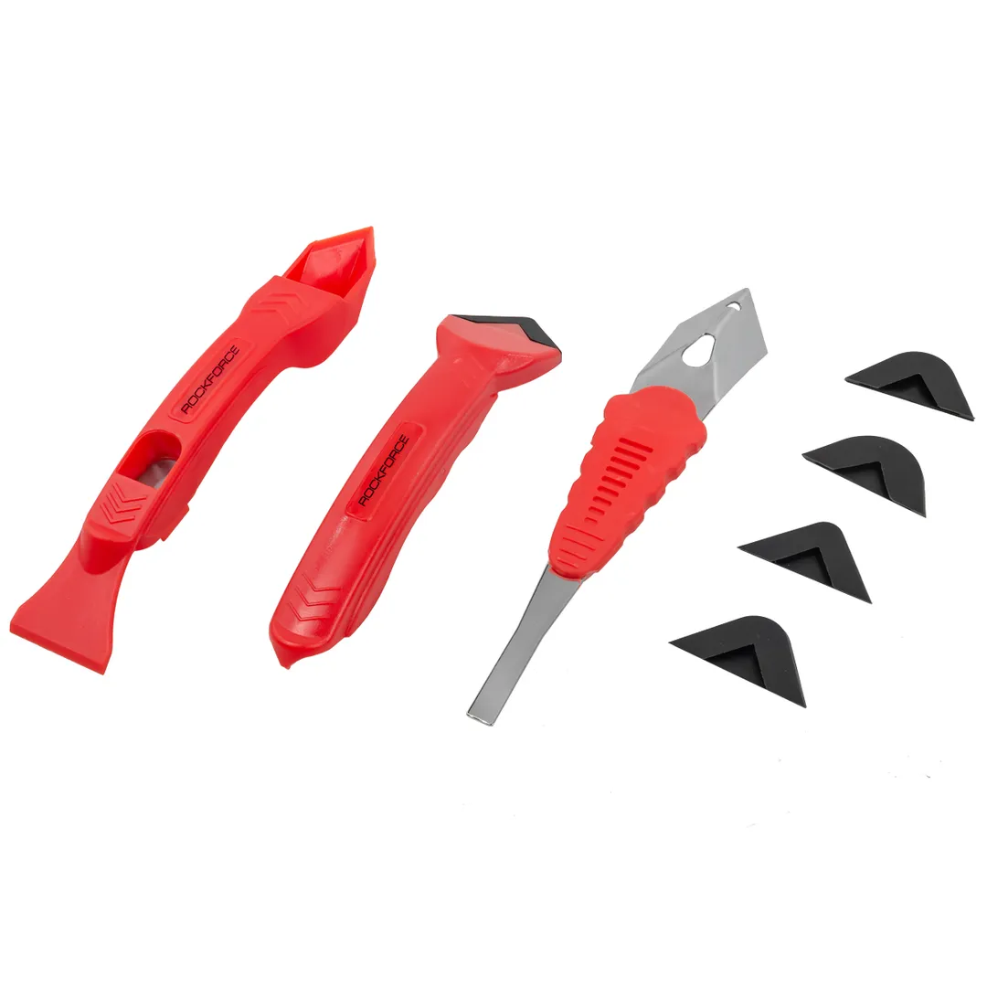 Набор пластиковых скребков с металлическим ножом для удаления герметика 3 пр. RockForce RF-52631