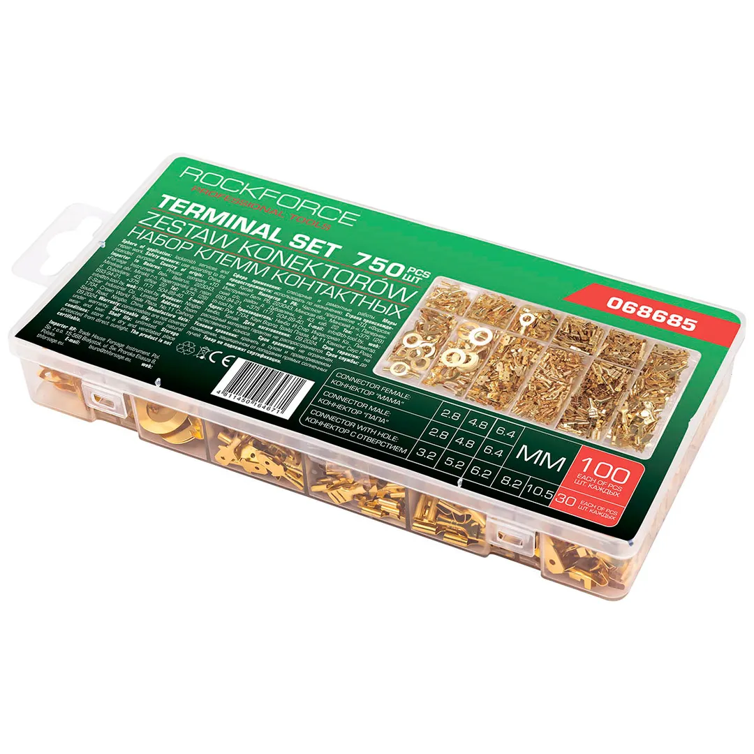 Набор контактных автомобильных клемм 750 пр RockForce RF-068685