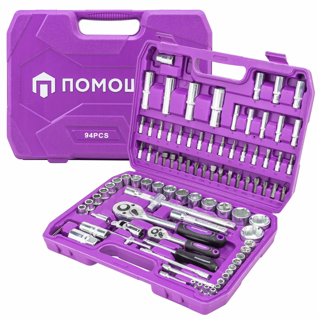 Набор инструментов 94 пр. 1/4''&1/2'' 6-гр. Помощник 4941-5