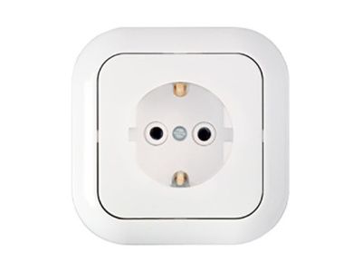 Розетка 1-ая (скрытая, с/з) белая, Гармония, Bylectrica РС16-227Р