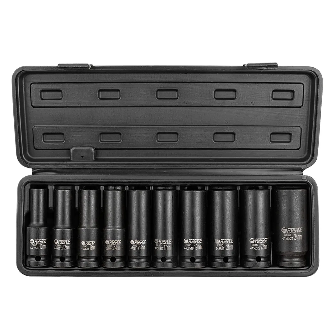 Набор головок ударных глубоких 10 пр. 1/2'' 6-гр., 10-24 мм Forsage F-4107-5MPB