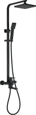 Душевая система со смесителем и тропическим душем, цинк, черный Ledeme L2433B в магазине Густав
