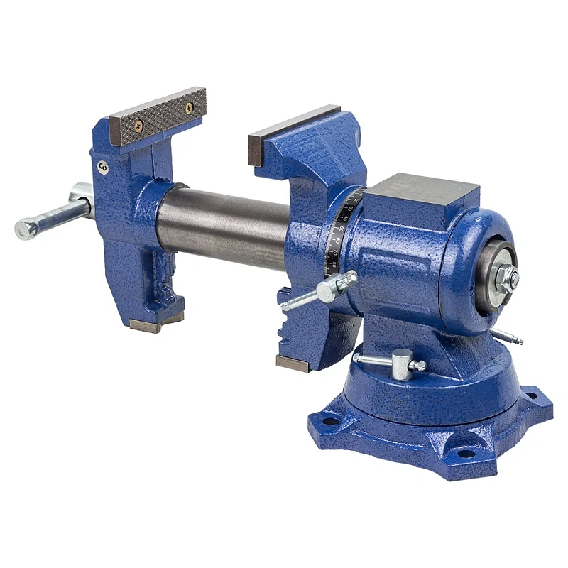 Тиски стальные поворотные с наковальней с захватом для труб 4''-100 мм RockForce RF-6540204DT