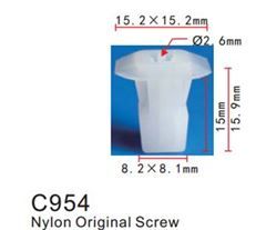 Клипса для крепления внутренней обшивки европейских а/м пластиковая, 100 шт Forsage C0954(European car)