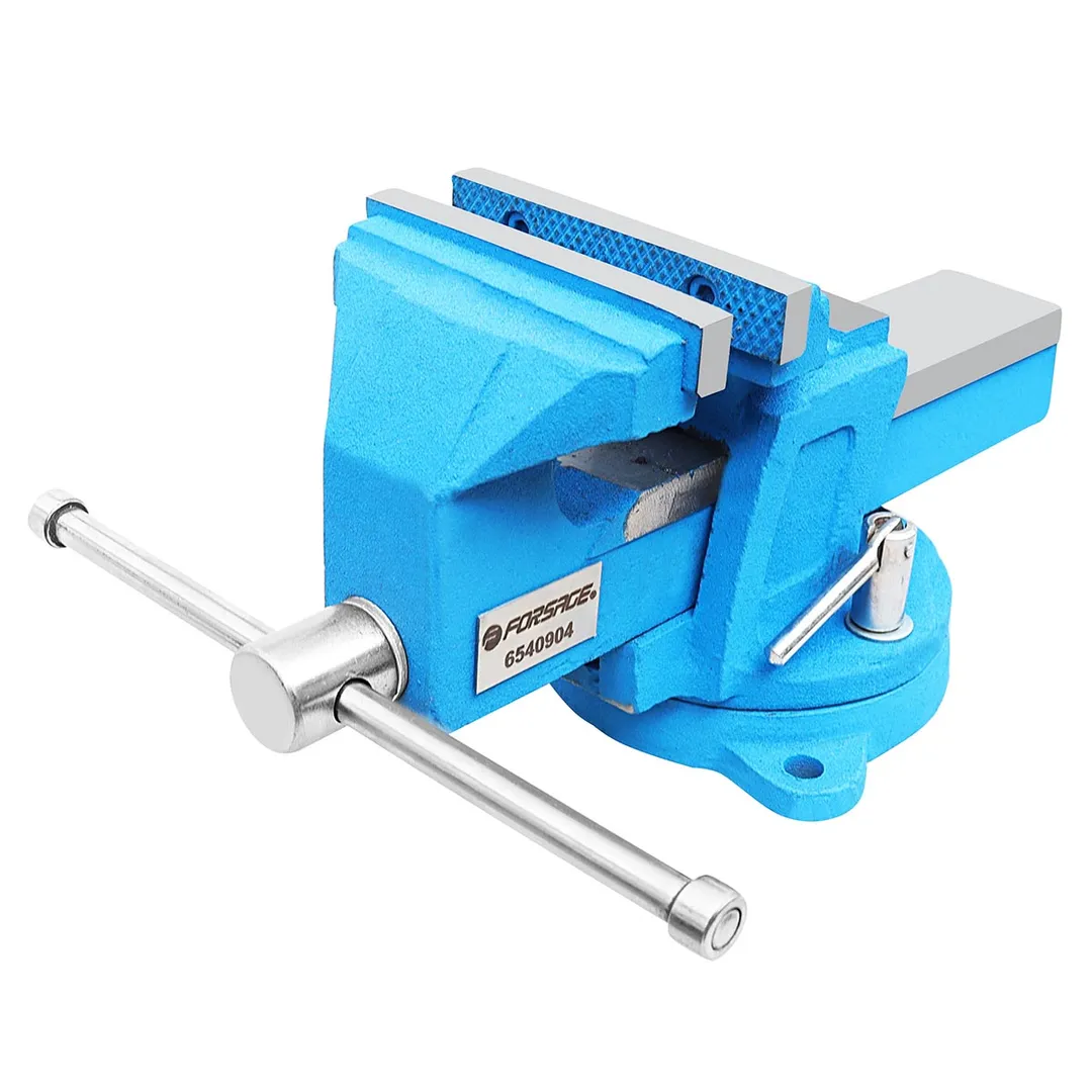 Тиски стальные усиленные поворотные с наковальней 100 мм Forsage F-6540904