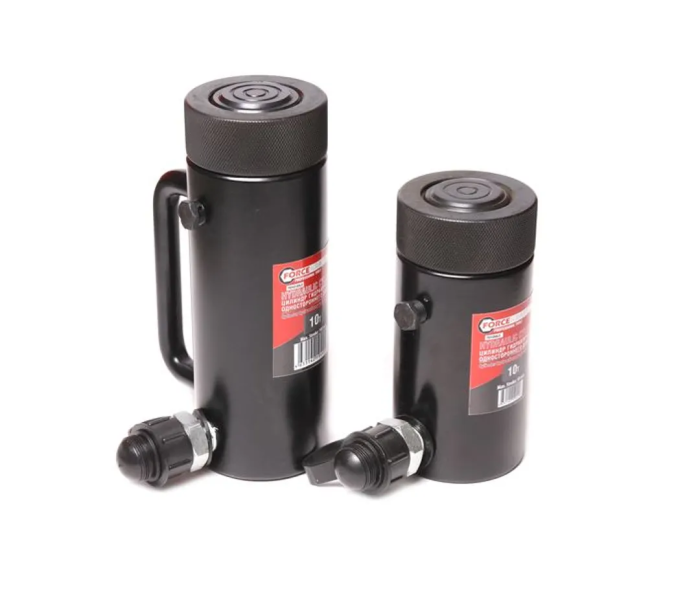 Цилиндр гидравлический с резьбовым штоком и гайкой для фиксации 10 т, ход штока 100 мм, L194 мм, 700bar ForceKraft FK-YG10100LS