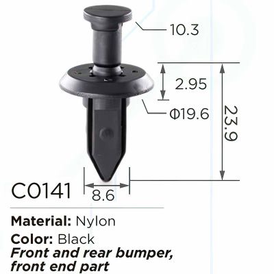 Клипса для крепления внутренней обшивки а/м GM пластиковая, 100 шт Forsage C0141(GM)