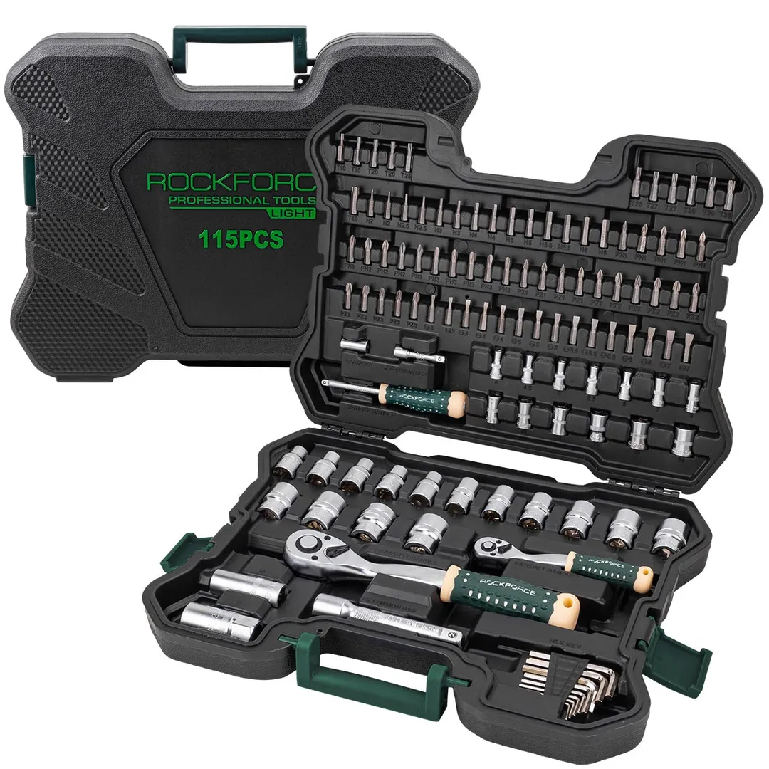 Набор инструментов 115 пр 1/4''&1/2'' 6-гр RockForce RF LIGHT-41151-5