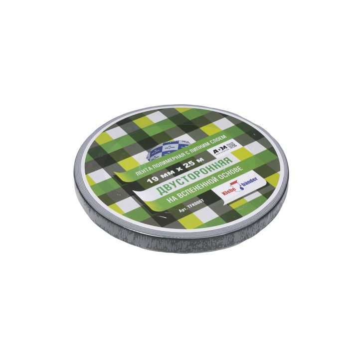 Двухсторонняя клейкая лента на вспененной основе 19мм*25м, Klebebanber RU 21773