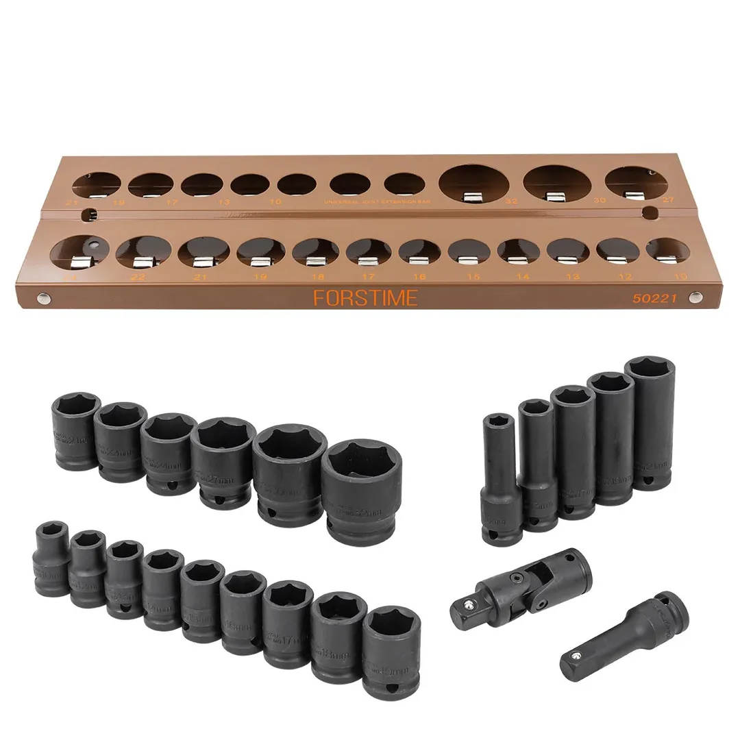 Набор головок ударных 1/2'', 22 пр., 6--гр. 10-27 мм FORSTIME FT-50221MPB