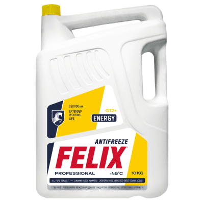 Антифриз Energy G12+ (желтый), в п/э кан. 10 кг FELIX 430206028