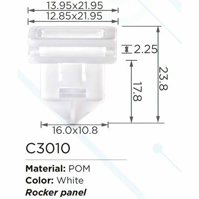 Клипса для крепления внутренней обшивки а/м Вольво пластиковая 100 шт Forsage F-C3010(Volvo)