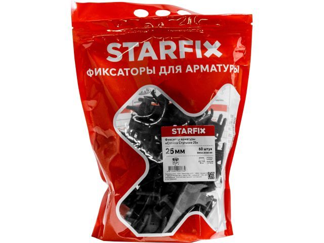 Фиксатор арматуры "Стойка/Стульчик-25" 6-18, 60 шт в дой-паке Starfix SMD4-20363-60