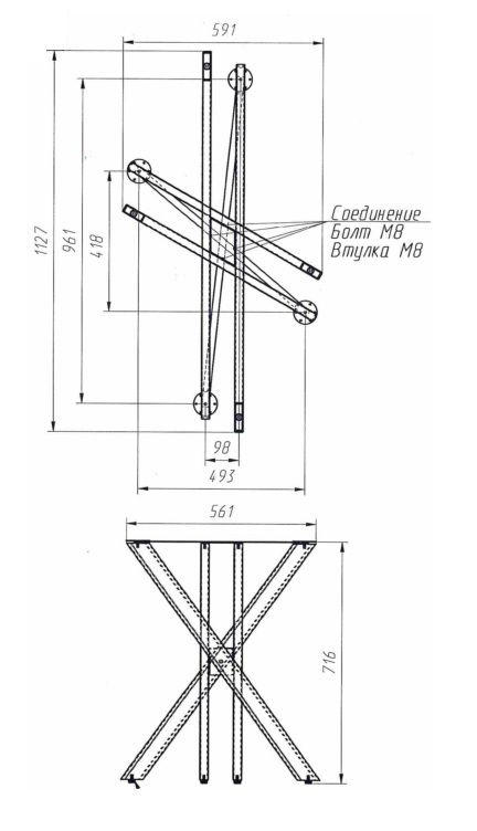 Подстолье WARG h716 под прямоугольную столешницу, черный муар AKS 123764