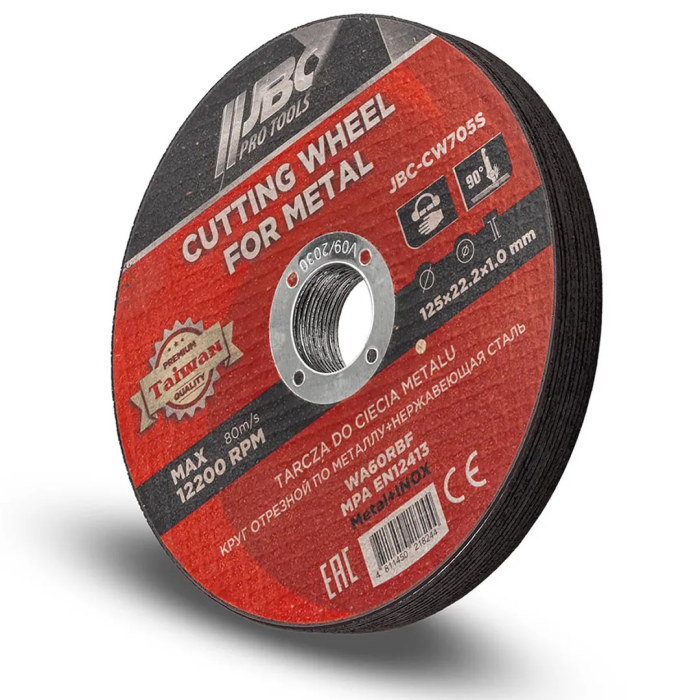Круг отрезной по металлу и нержавеющей стали 125x1.0x22.2 мм 10 шт JBC JBC-CW705S[к-т 10 шт.]