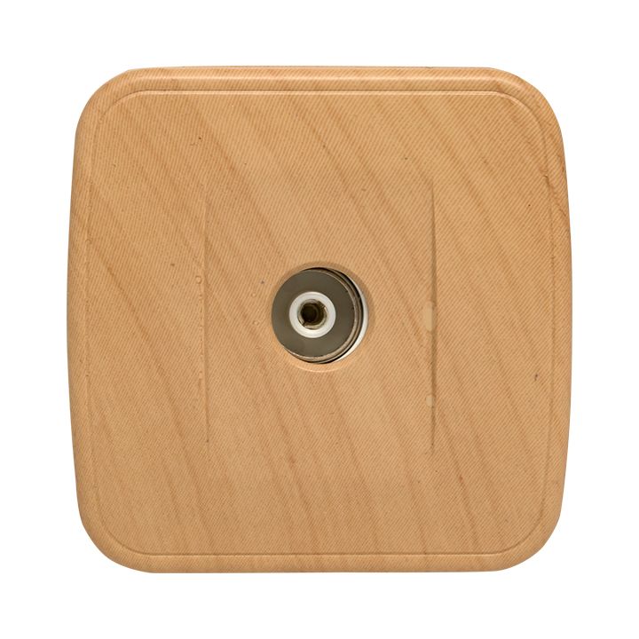 Розетка TV 1-местная ОП Минск 75Ом 5-862МГц светлое дерево EKF EGA00-027-30