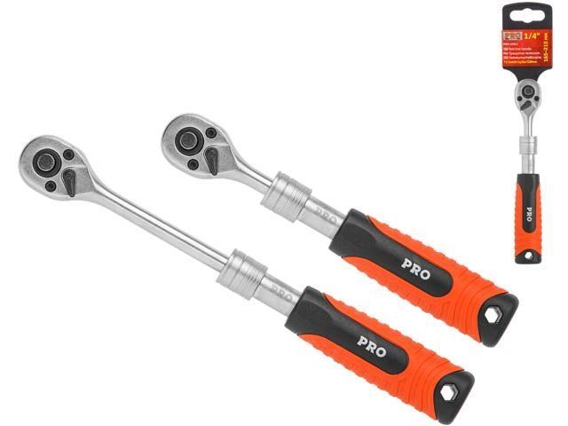 Трещотка 1/4" 72 зуб. 165-215 мм телескоп. PRO STARTUL PRO-47014