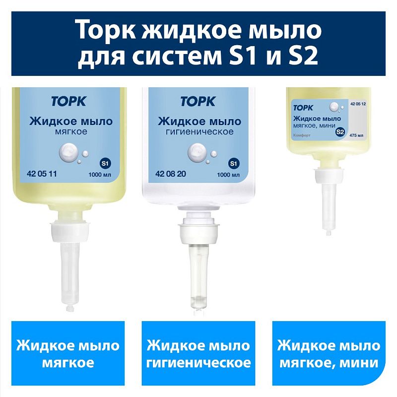 Мыло жидкое TORK Комфорт S1, 1 л, мягкое (420511)
