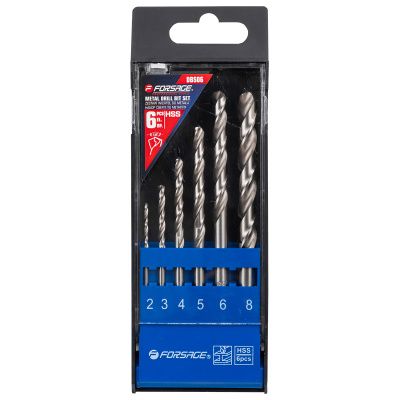Набор сверл по металлу 6 пр., 2-8 мм Forsage F-DBS06
