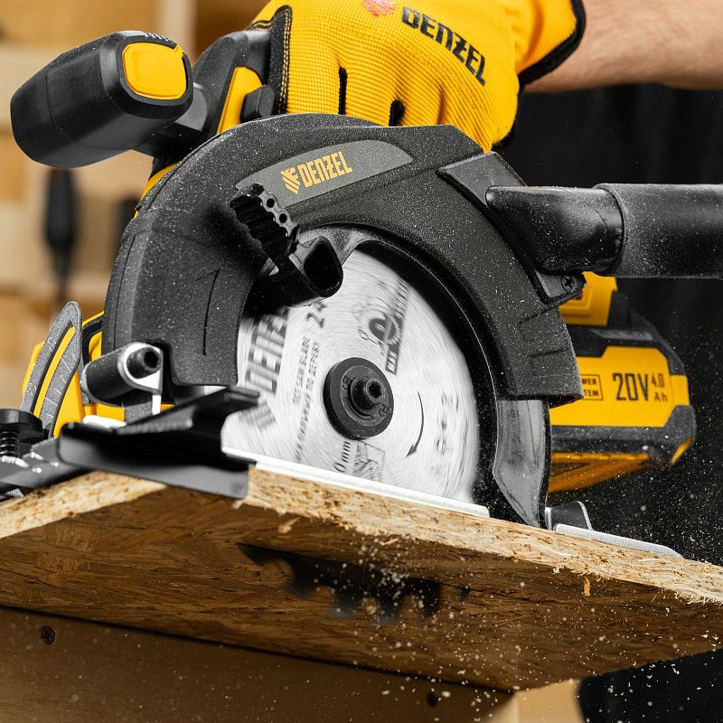 Пила циркулярная аккумуляторная CCSH-20-165, 165 мм, Li-Ion, 20 В Denzel 27405
