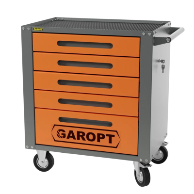 Тележка инструментальная 5 ящиков ОРАНЖЕВАЯ серия "Standart" Garopt GTS5