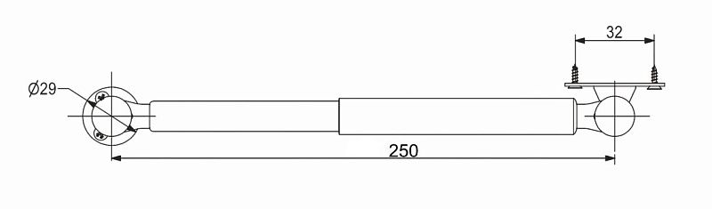 Подъемник газовый верхний 80N с фиксацией в любом положении белый AKS 67560