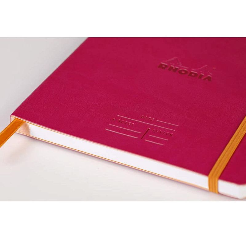 Блокнот "Rhodiarama Meeting" на резинке, A5+, 80 листов, линейка, малиновый