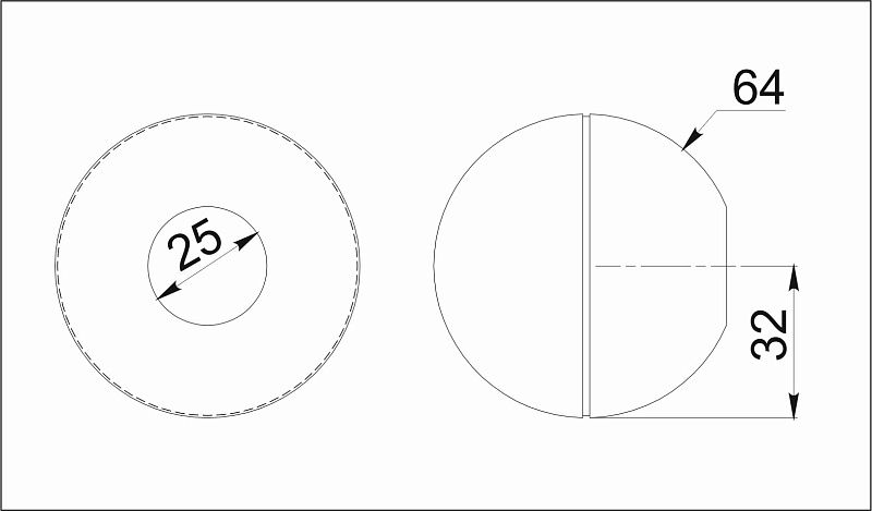 Заглушка трубы d25 (509) шар, хром AKS 22690