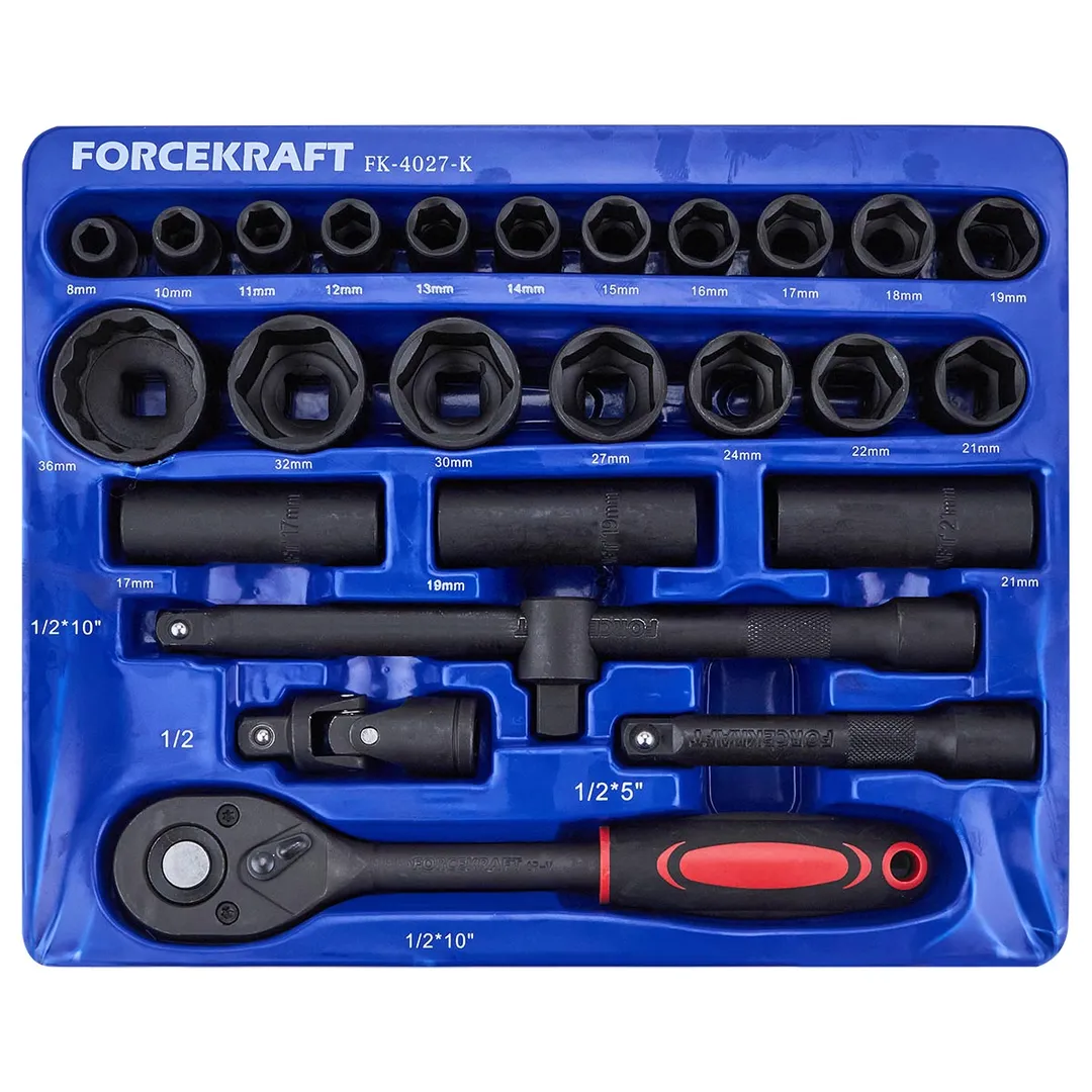 Набор ударных инструментов 26 пр 1/2'' 6-гр ForceKraft FK-4027-K