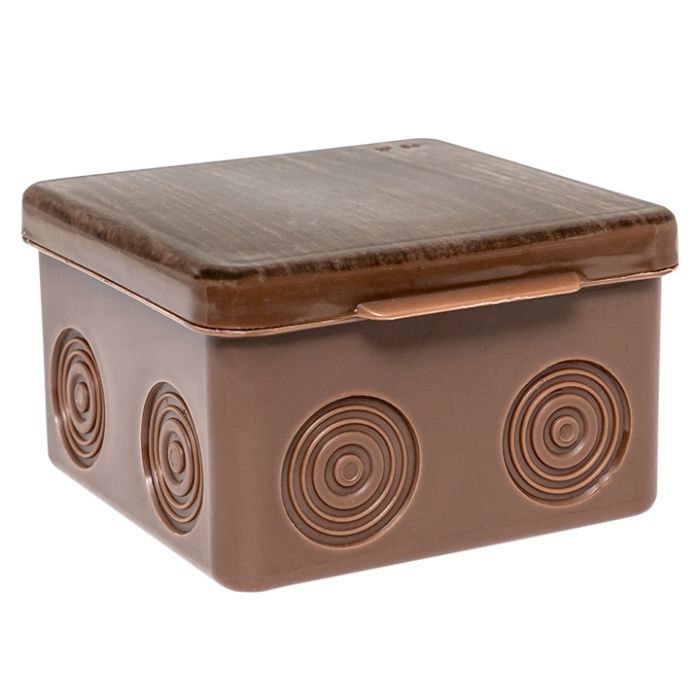 Коробка распределительная КМР-030-035 пылевлагозащищенная без мембранных вводов (80х80х50) тёмное дерево EKF PROxima plc-kmr-030-035-t