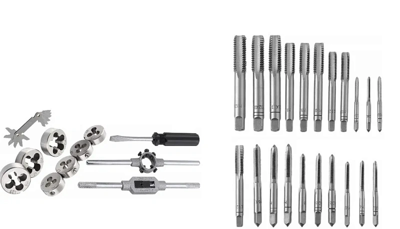 Набор метчиков и плашек 32 пр М3х0.5, М4х0.7, М5х0.8, М6х1, М8х1.25, М10х1.5, М12х1.75 RockForce RF-M032-1