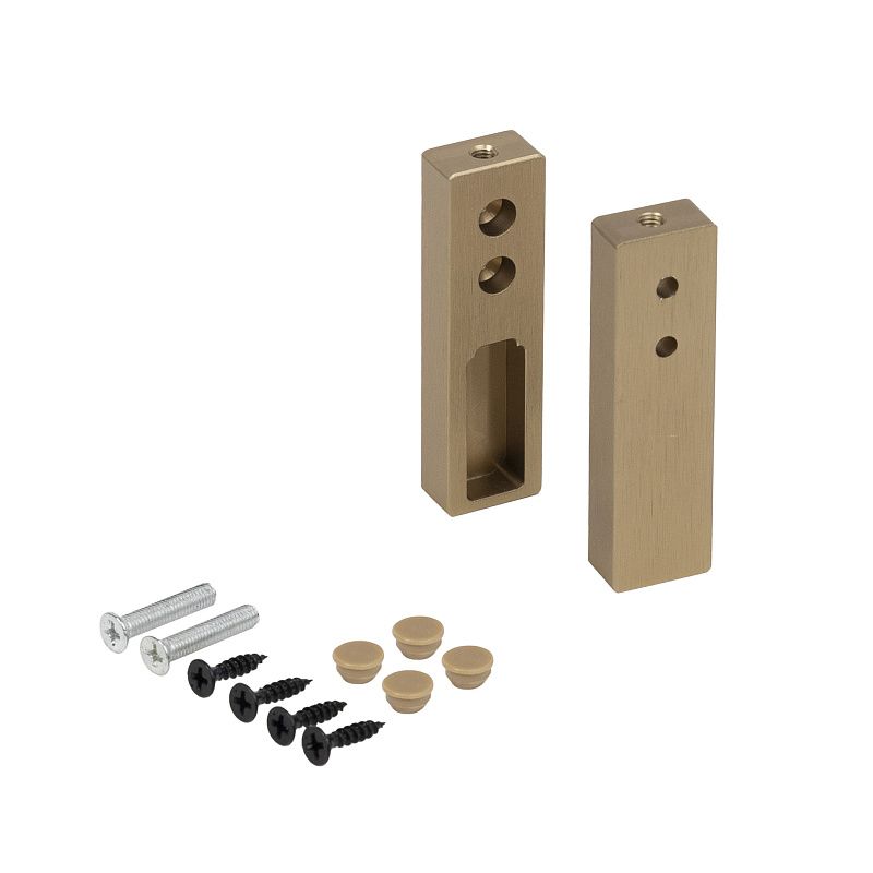 Держатель штанги гардеробной прямоуг. FAME/1 концевой, латунь браш AKS 113732