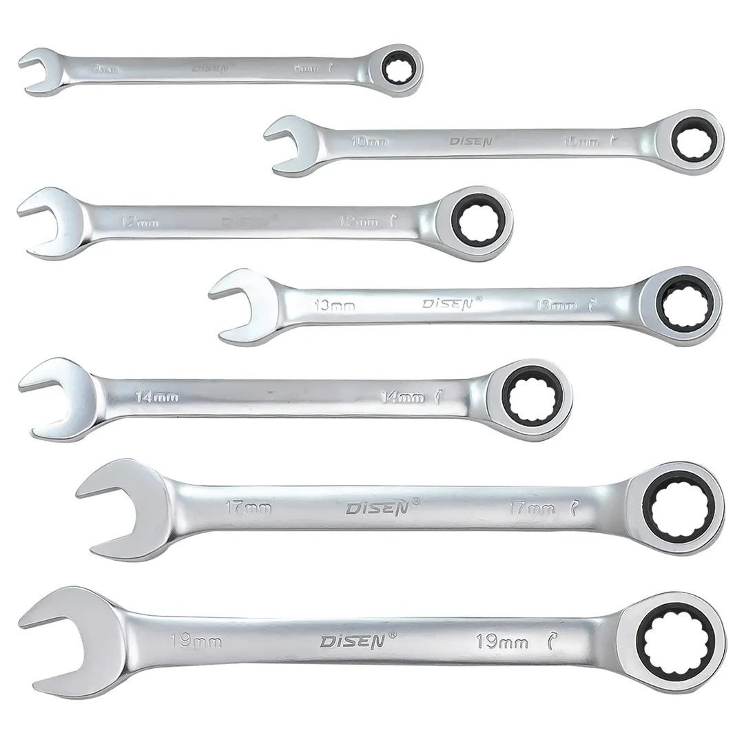 Набор ключей трещоточных 8-19 мм, 7 пр. DISEN DSD1510