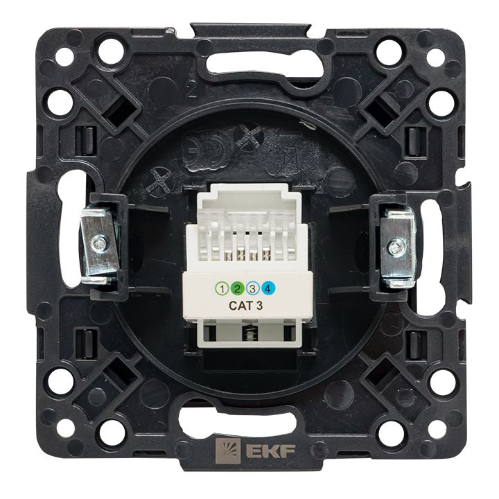 Стокгольм Механизм Розетки Phone 1-местной черный EKF PROxima EZT01-034-10