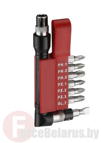 Набор бит PH, PZ, SL 8 пр. 1/4'' Force 2081C