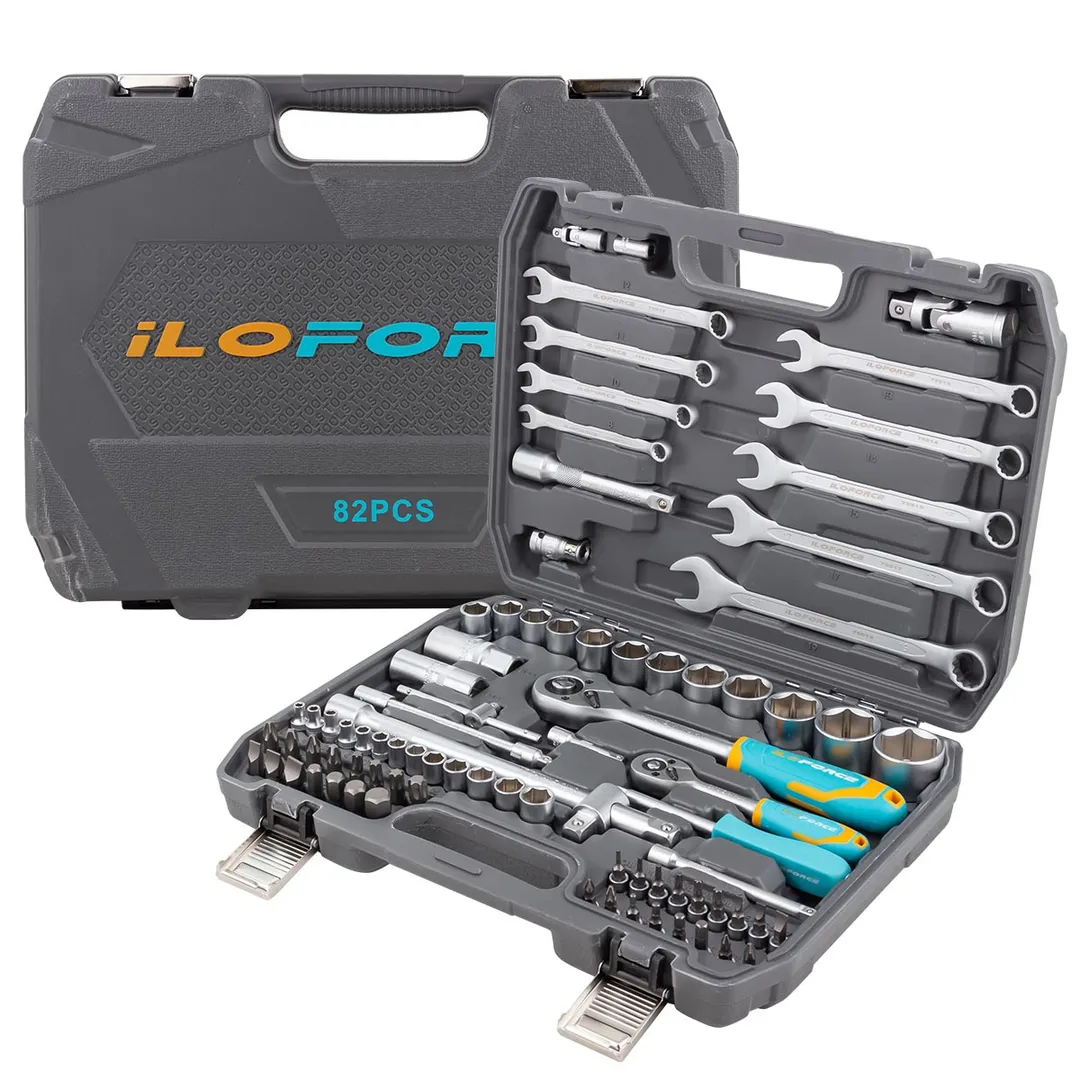 Набор инструментов 82 пр. 1/4"&1/2" 6-гр. ILOforce IF-4821-5