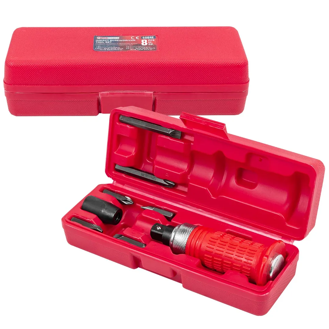 Отвертка ударная с набором бит, 8 пр. ForceKraft FK-5064E