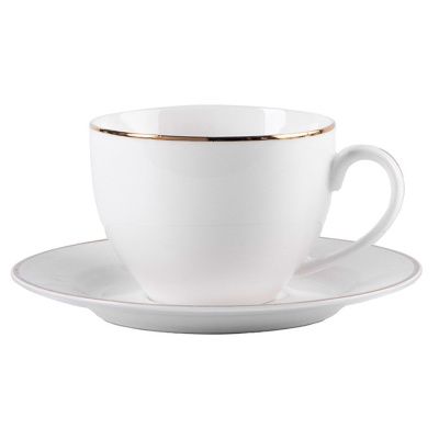 Чашка с блюдцем "Gold", фарфор, 250 мл, белый, золотистый