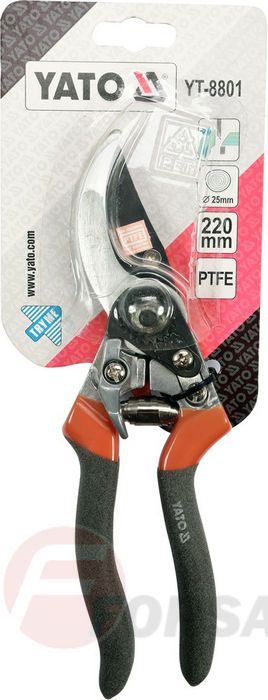 Секатор для живых веток d25 мм. 220 мм. Yato YT-8801