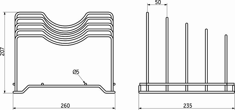 Держатель настольный для тарелок и крышек 260*235*207, белый RU 91232