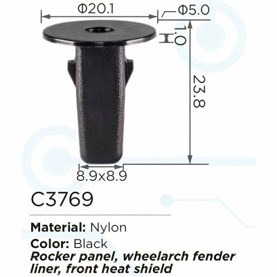Клипса для крепления внутренней обшивки а/м Тойота, пласт., 100 шт Forsage C3769(Toyota)