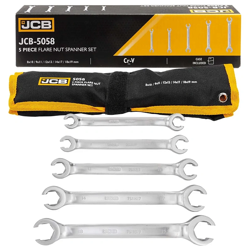 Набор ключей разрезных 8х10-18х19 мм 5 пр JCB JCB-5058(P)