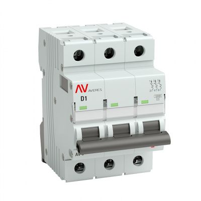 Выключатель автоматический AV-10 3P 1A (D) 10kA EKF AVERES mcb10-3-01D-av