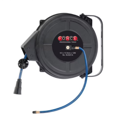 Воздушный шланг 9,5х13,5 мм 12 м, в настенном барабане с автоматической намоткой FORCE 9U0201A