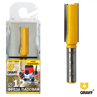 Фреза прямая пазовая по дереву 12х32x8 мм GRAFF 146181232