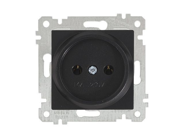 Розетка 1-ая, скрытая, без рамки, б/з, черная, RITA, 10 A, 250 V, IP 20, Mutlusan 22006010284
