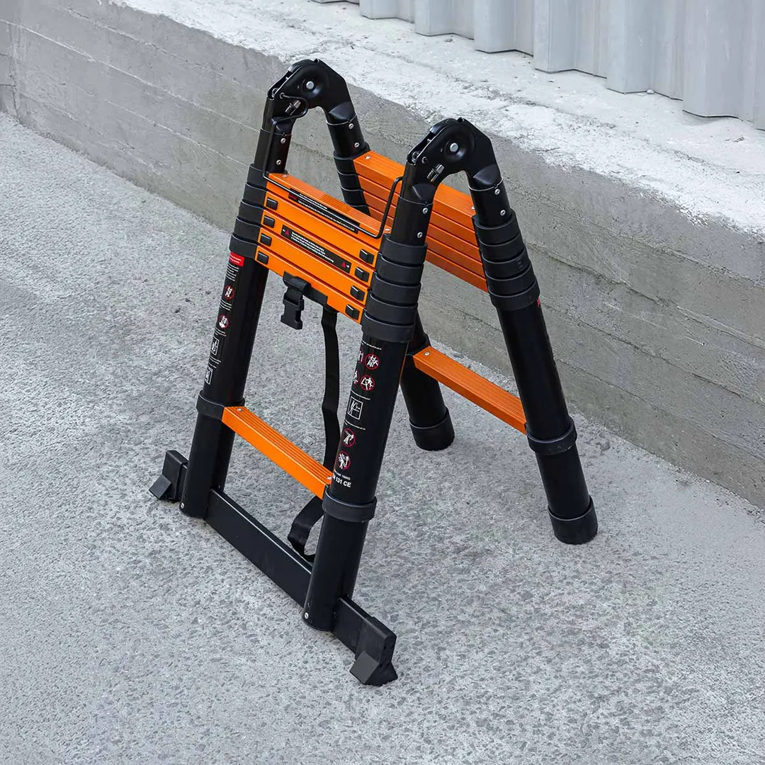 Лестница-стремянка телескопическая алюм. бытовая 1.9+1.9 м, 6+6 ступ. ISMA ISMA-UP190-M