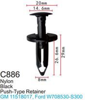 Клипса для крепления внутренней обшивки а/м GM, пласт., 100 шт Forsage C0886(GM)