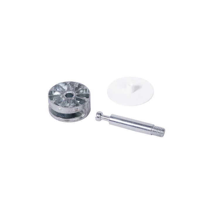 Эксцентриковая стяжка усиленная 35мм +шток 55мм H-type, белая заглушка в комплекте, уп/100компл, AKS 115389