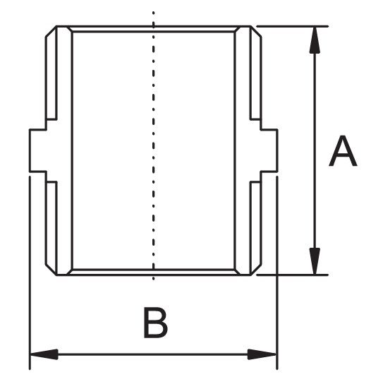 Ниппель (бочонок) 1/2" ш-ш, латунь SM022 TIM